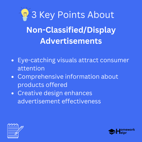 Non-Classified/Display Advertisements