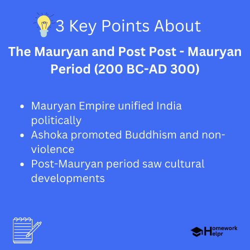 The Mauryan and Post Post – Mauryan Period (200 BC-AD 300)