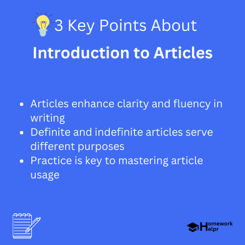 Introduction to Articles