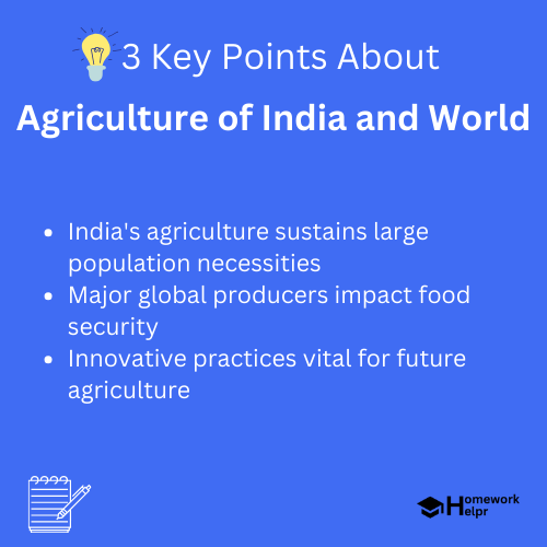 Agriculture of India and World