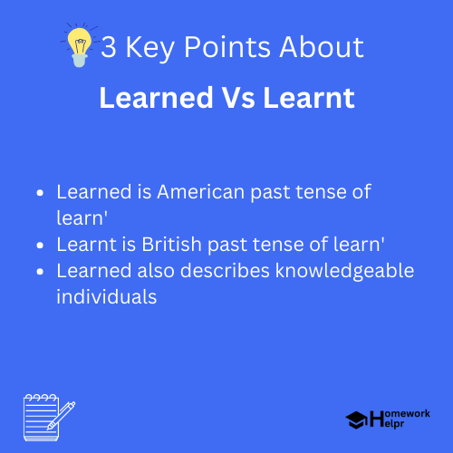 Learned Vs Learnt