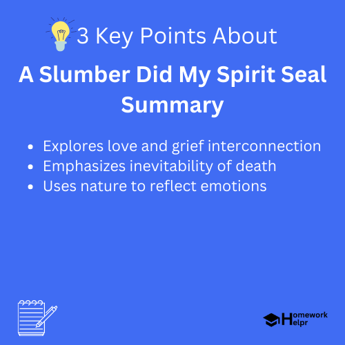 A Slumber Did My Spirit Seal Summary