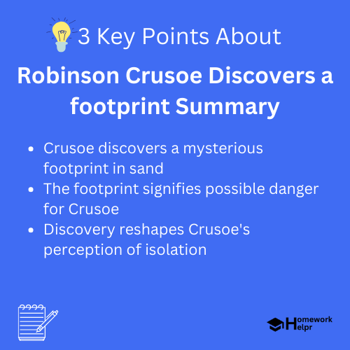 Robinson Crusoe Discovers a footprint Summary