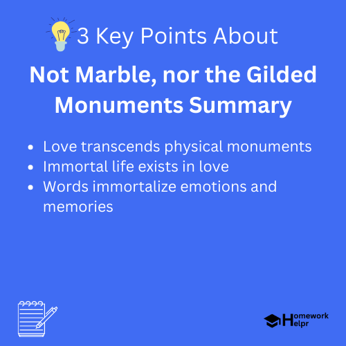 Not Marble, nor the Gilded Monuments Summary