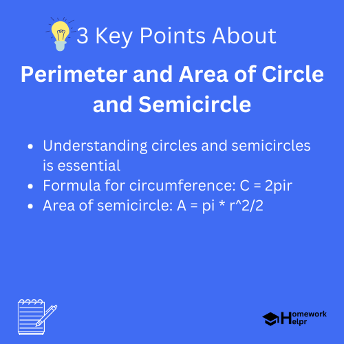 Perimeter and Area of Circle and Semicircle