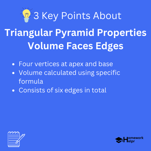 Triangular Pyramid Properties Volume Faces Edges