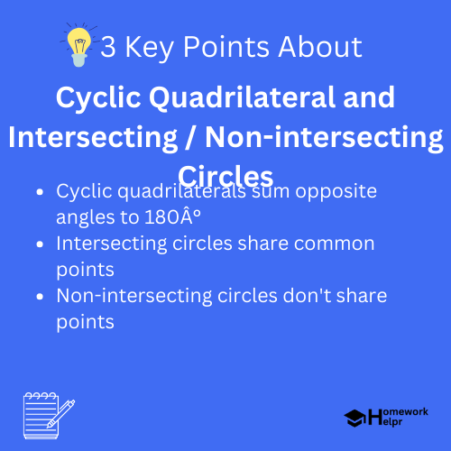 Cyclic Quadrilateral and Intersecting / Non-intersecting Circles