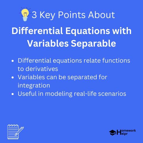 Differential Equations with Variables Separable