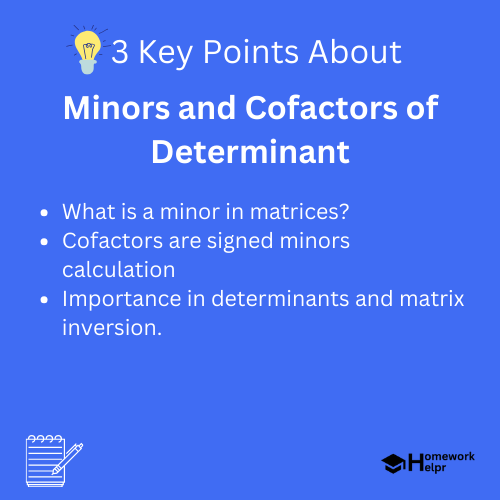 Minors and Cofactors of Determinant