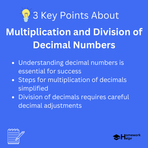 Multiplication and Division of Decimal Numbers