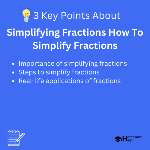 Simplifying Fractions How To Simplify Fractions