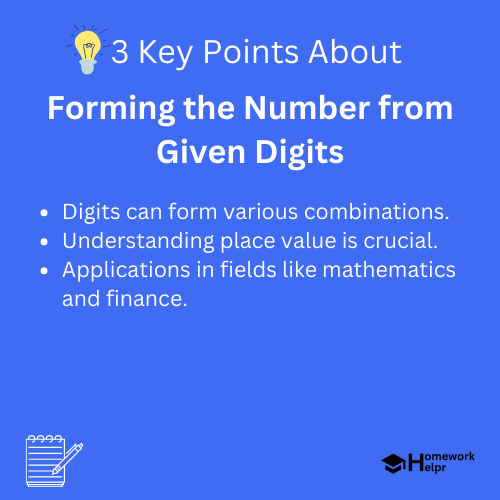 Forming the Number from Given Digits