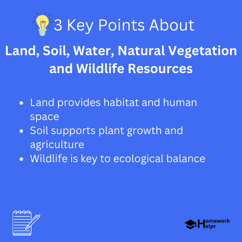 Land, Soil, Water, Natural Vegetation and Wildlife Resources