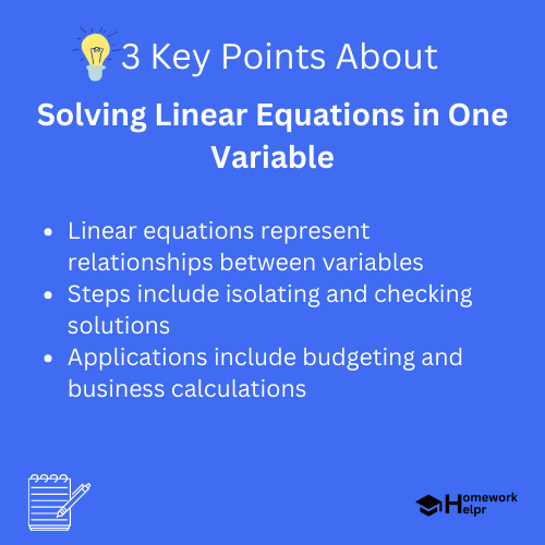 Solving Linear Equations in One Variable