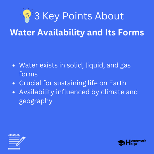 Water Availability and Its Forms