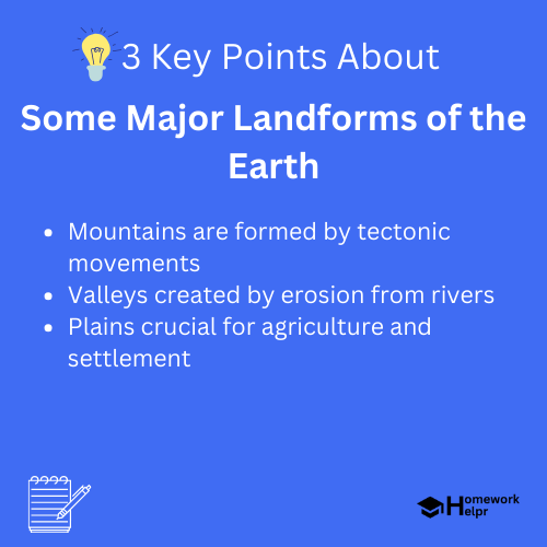 Some Major Landforms of the Earth