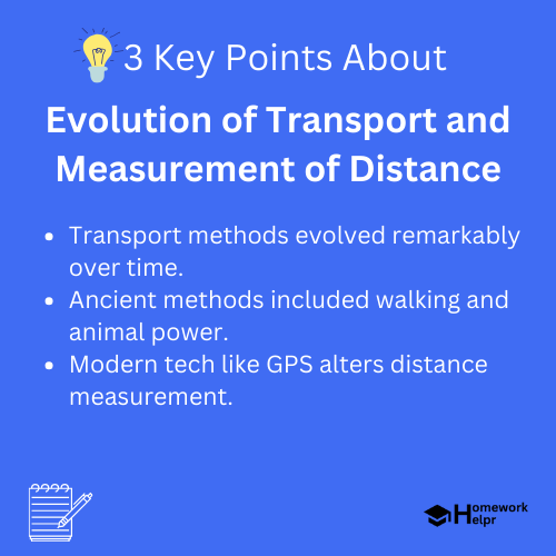 Evolution of Transport and Measurement of Distance