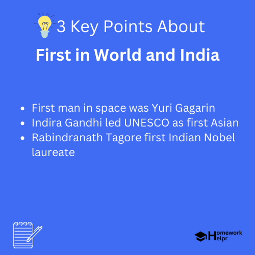 First in World and India