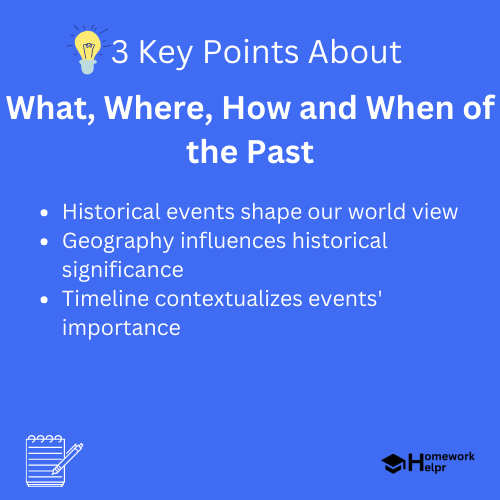 What, Where, How and When of the Past