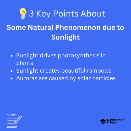 Some Natural Phenomenon due to Sunlight