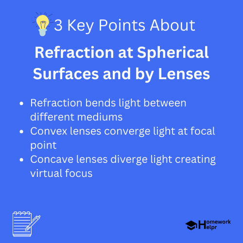 Refraction at Spherical Surfaces and by Lenses