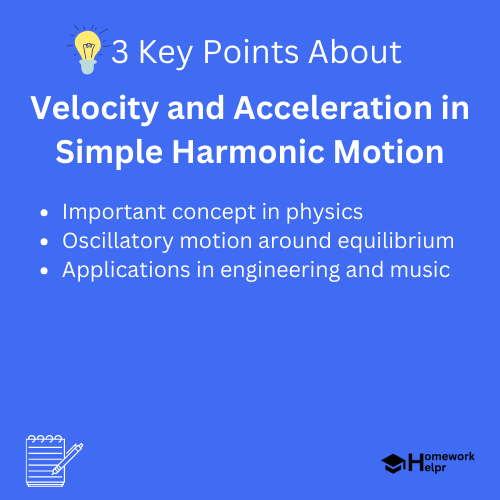 Velocity and Acceleration in Simple Harmonic Motion