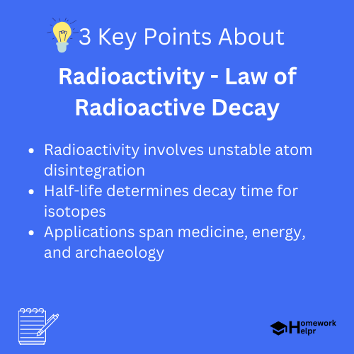 Radioactivity – Law of Radioactive Decay