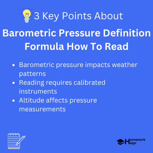 Barometric Pressure Definition Formula How To Read