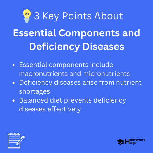 Essential Components and Deficiency Diseases