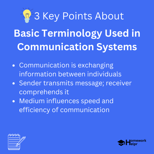 Basic Terminology Used in Communication Systems