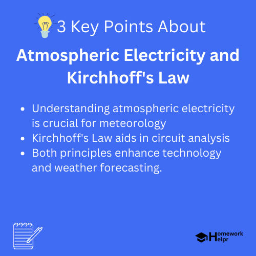 Atmospheric Electricity and Kirchhoff’s Law