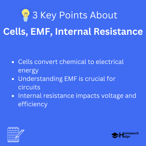 Cells, EMF, Internal Resistance