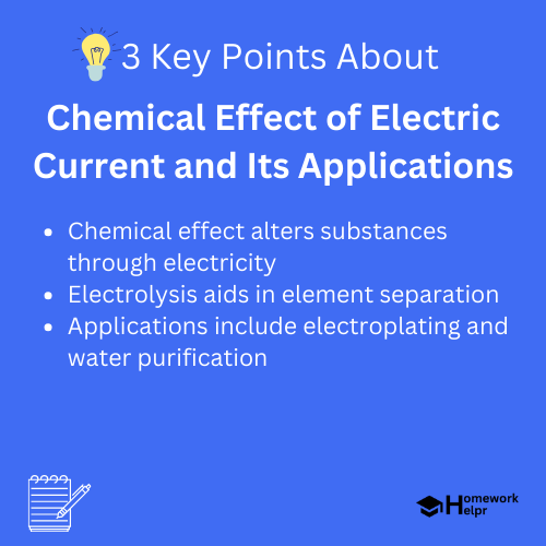 Chemical Effect of Electric Current and Its Applications