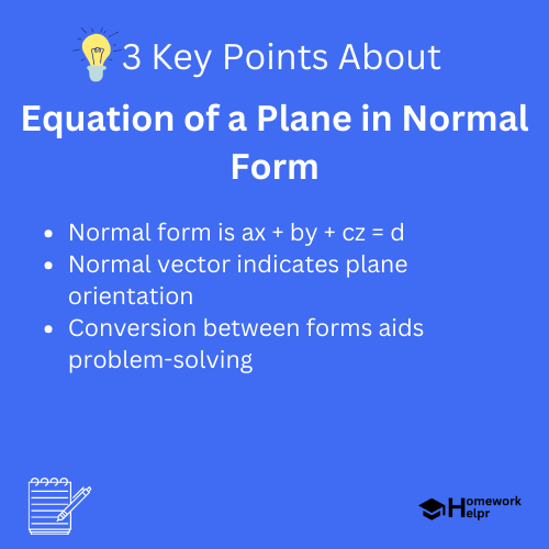 Equation of a Plane in Normal Form