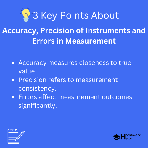 Accuracy, Precision of Instruments and Errors in Measurement