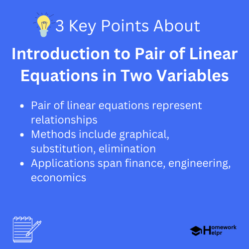 Introduction to Pair of Linear Equations in Two Variables