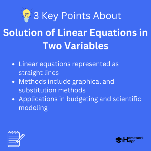 Solution of Linear Equations in Two Variables