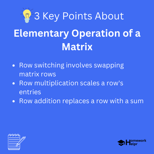 Elementary Operation of a Matrix