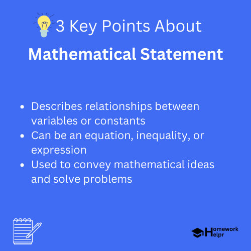 Mathematical Statement