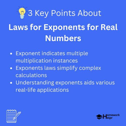 Laws for Exponents for Real Numbers