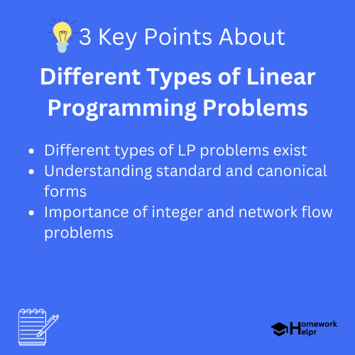 Different Types of Linear Programming Problems