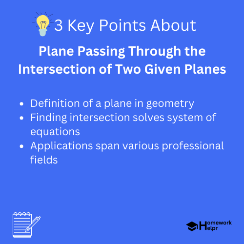 Plane Passing Through the Intersection of Two Given Planes