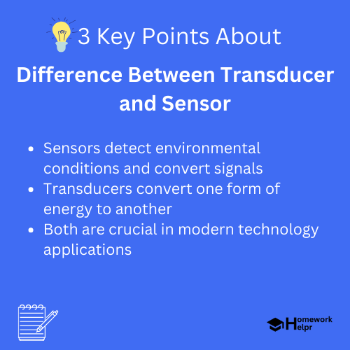 Difference Between Transducer and Sensor