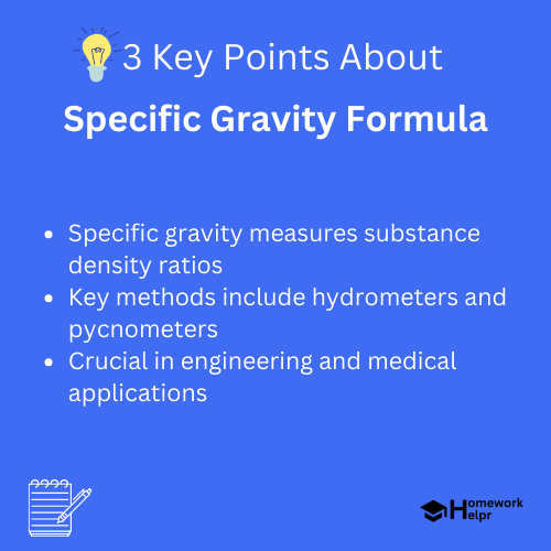 Specific Gravity Formula