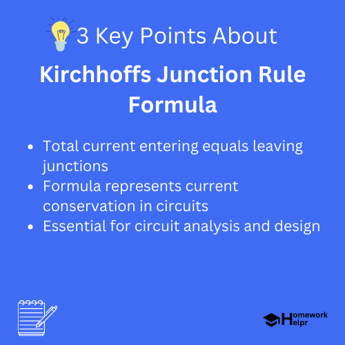 Kirchhoffs Junction Rule Formula