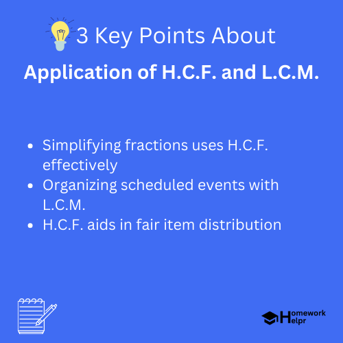 Application of H.C.F. and L.C.M.