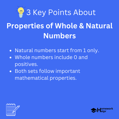 Properties of Whole & Natural Numbers