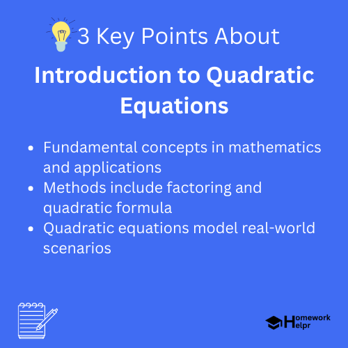 Introduction to Quadratic Equations