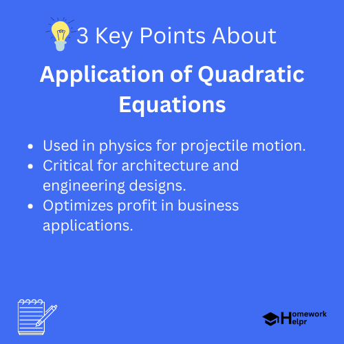 Application of Quadratic Equations