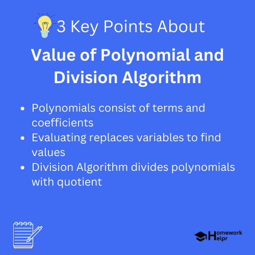 Value of Polynomial and Division Algorithm